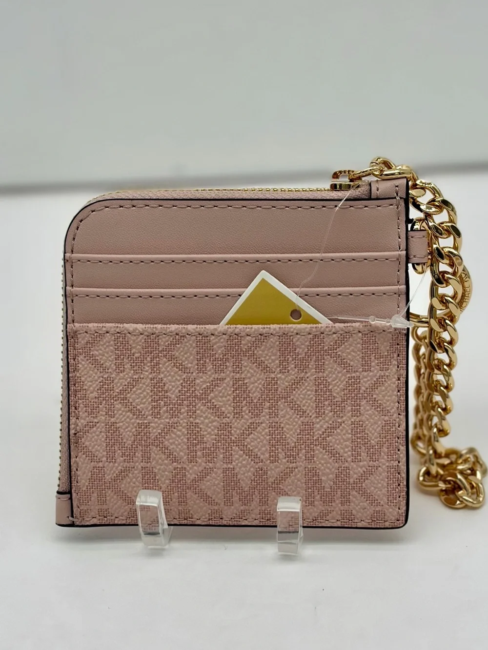 Michael Kors Jet Set Travel Signature Logo Chain Wallet Card Holder